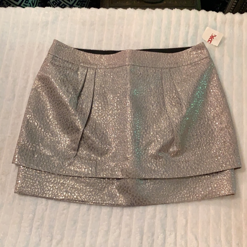 NWT Express Silver Jacquard Tiered Mini